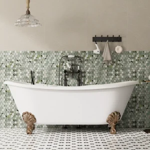 LAY007-B Green Hexagon Marble Mosaic Tile